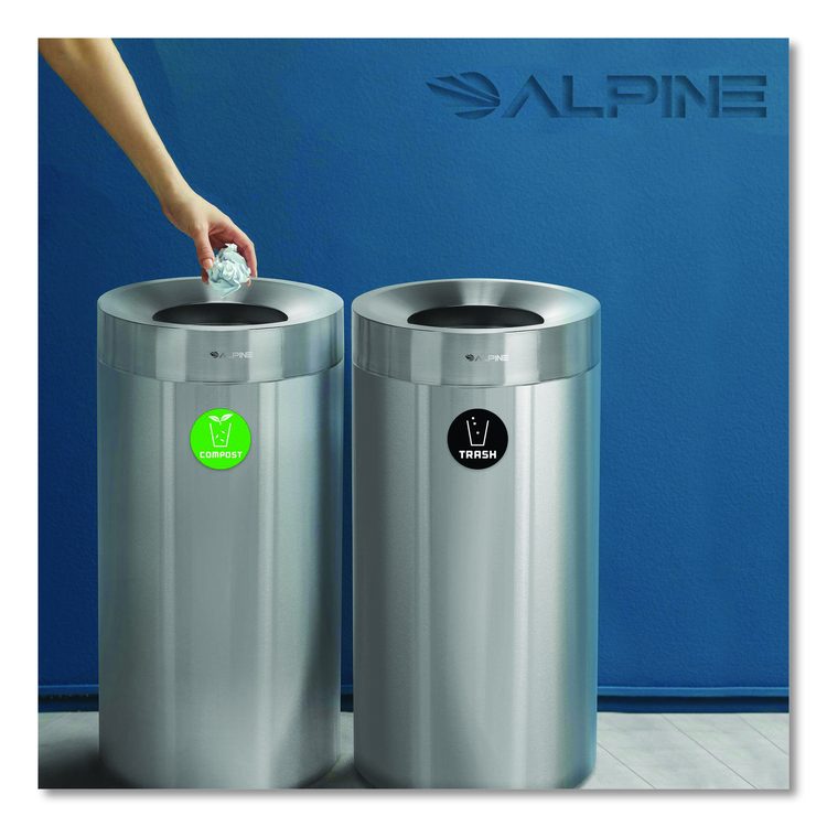 27 Gallon Stainless Steel Compost Bin and Trash Can, Brushed Stainless Steel