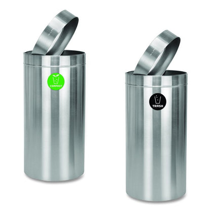 27 Gallon Stainless Steel Compost Bin and Trash Can, Brushed Stainless Steel