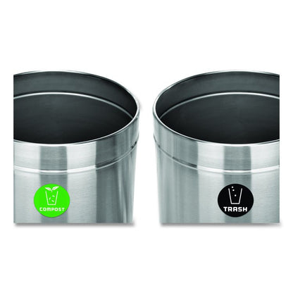 27 Gallon Stainless Steel Compost Bin and Trash Can, Brushed Stainless Steel