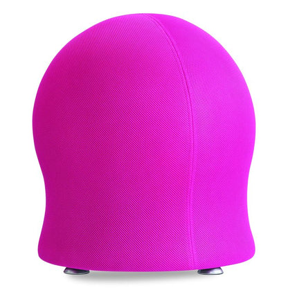 Zenergy Ball Chair, Backless, Supports Up to 250 lb, Pink Fabric Seat, Silver Base