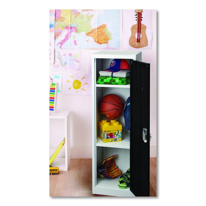 Steel Storage Locker, 1 Compartment, 15 x 15 x 48, Black
