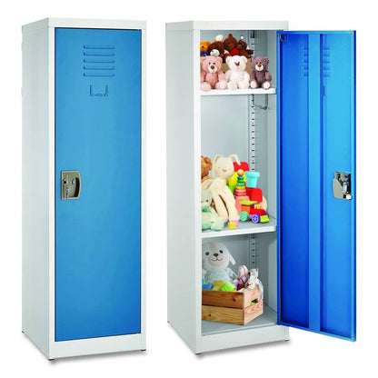 Steel Storage Locker, 1 Compartment, 15 x 15 x 48, Blue