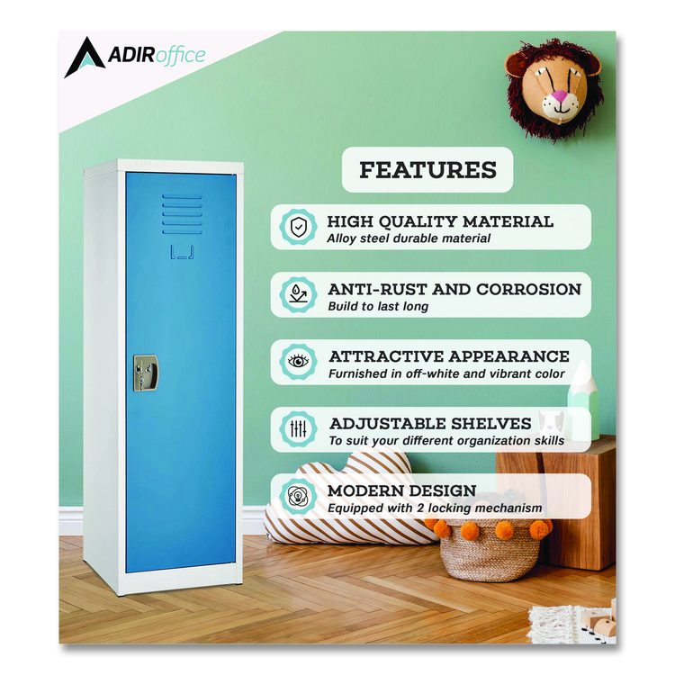 Steel Storage Locker, 1 Compartment, 15 x 15 x 48, Blue