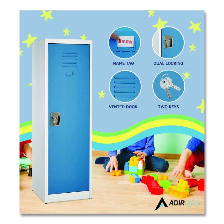Steel Storage Locker, 1 Compartment, 15 x 15 x 48, Blue