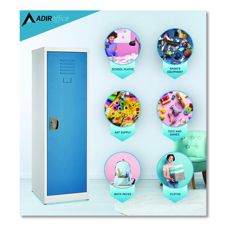 Steel Storage Locker, 1 Compartment, 15 x 15 x 48, Blue
