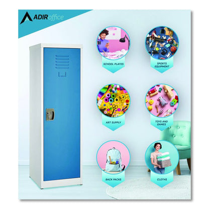 Steel Storage Locker, 1 Compartment, 15 x 15 x 48, Blue