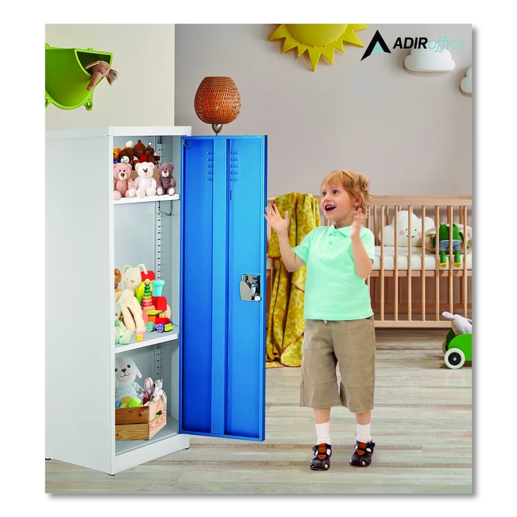 Steel Storage Locker, 1 Compartment, 15 x 15 x 48, Blue