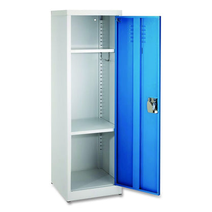 Steel Storage Locker, 1 Compartment, 15 x 15 x 48, Blue