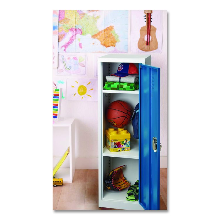 Steel Storage Locker, 1 Compartment, 15 x 15 x 48, Blue