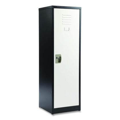 Steel Storage Locker, 1 Compartment, 15 x 15 x 48, Black Body/White Doors