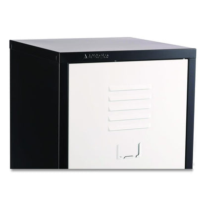 Steel Storage Locker, 1 Compartment, 15 x 15 x 48, Black Body/White Doors
