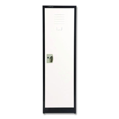 Steel Storage Locker, 1 Compartment, 15 x 15 x 48, Black Body/White Doors
