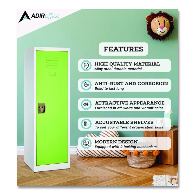 Steel Storage Locker, 1 Compartment, 15 x 15 x 48, Green