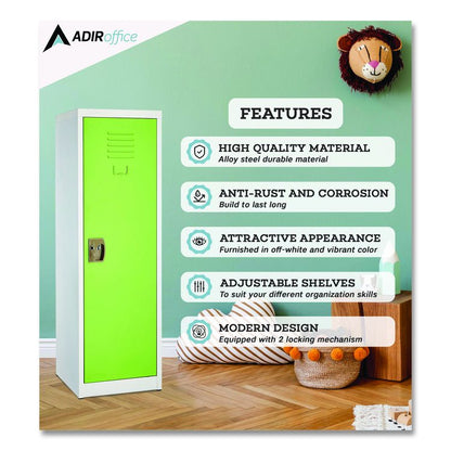 Steel Storage Locker, 1 Compartment, 15 x 15 x 48, Green