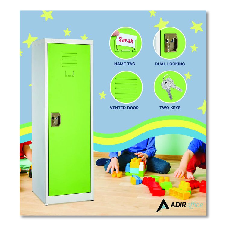Steel Storage Locker, 1 Compartment, 15 x 15 x 48, Green