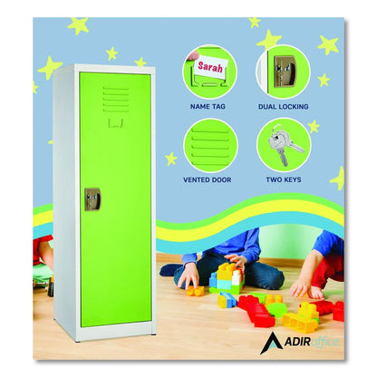 Steel Storage Locker, 1 Compartment, 15 x 15 x 48, Green
