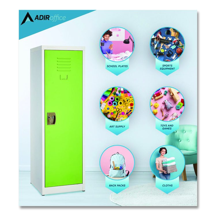 Steel Storage Locker, 1 Compartment, 15 x 15 x 48, Green
