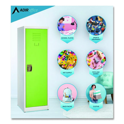 Steel Storage Locker, 1 Compartment, 15 x 15 x 48, Green