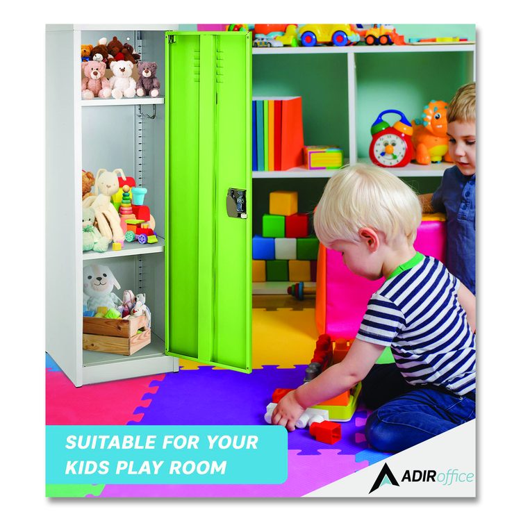 Steel Storage Locker, 1 Compartment, 15 x 15 x 48, Green