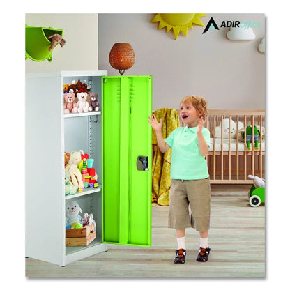 Steel Storage Locker, 1 Compartment, 15 x 15 x 48, Green