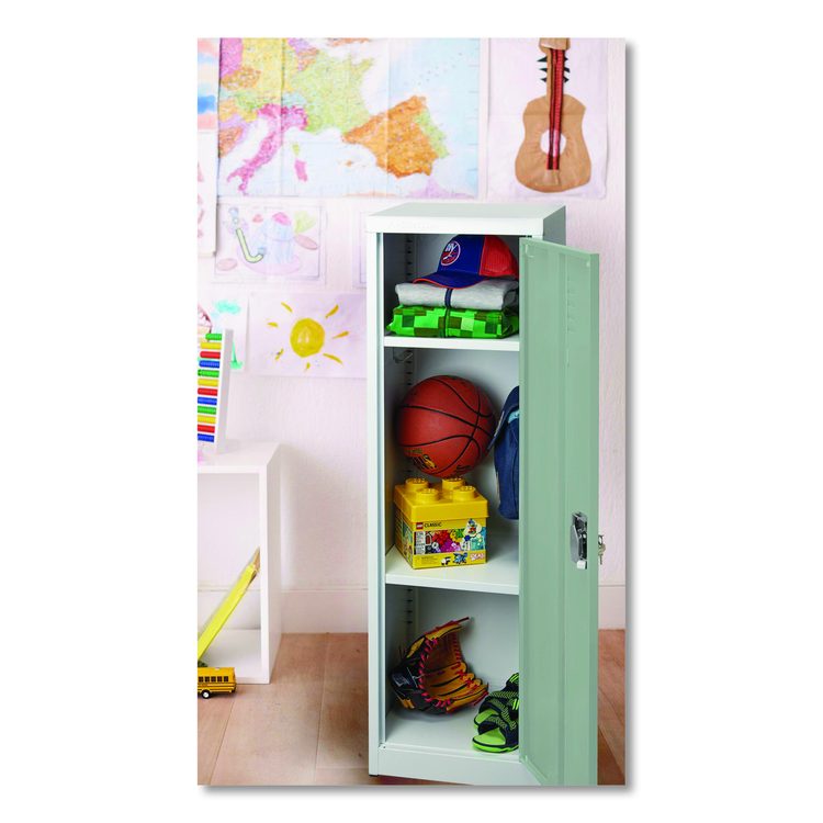 Steel Storage Locker, 1 Compartment, 15 x 15 x 48, Misty Green