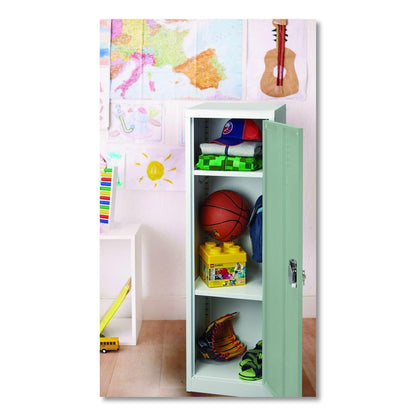 Steel Storage Locker, 1 Compartment, 15 x 15 x 48, Misty Green
