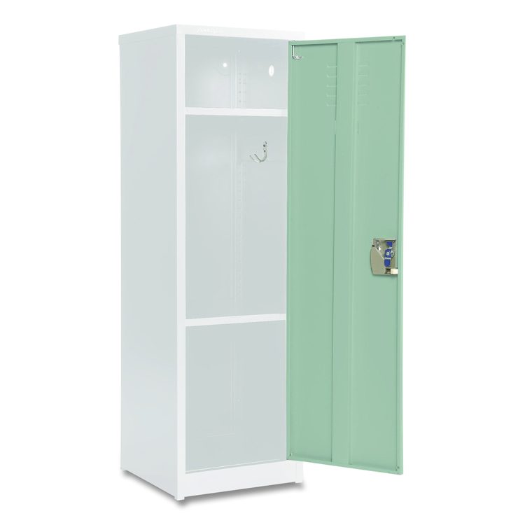 Steel Storage Locker, 1 Compartment, 15 x 15 x 48, Misty Green