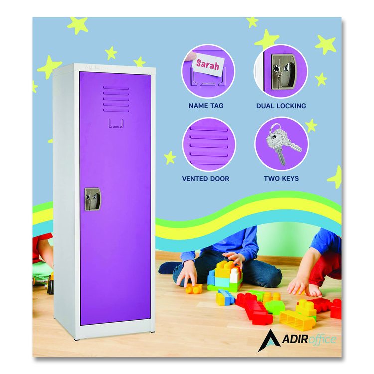 Steel Storage Locker, 1 Compartment, 15 x 15 x 48, Purple