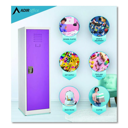 Steel Storage Locker, 1 Compartment, 15 x 15 x 48, Purple