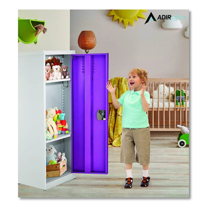 Steel Storage Locker, 1 Compartment, 15 x 15 x 48, Purple