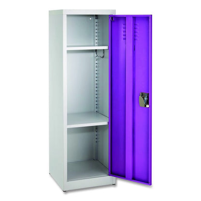 Steel Storage Locker, 1 Compartment, 15 x 15 x 48, Purple