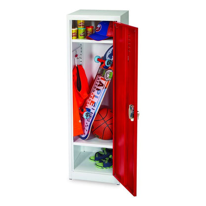Steel Storage Locker, 1 Compartment, 15 x 15 x 48, Red