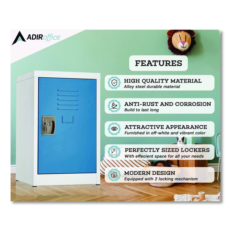 Steel Storage Locker, 1 Compartment, 15 x 15 x 24, Blue