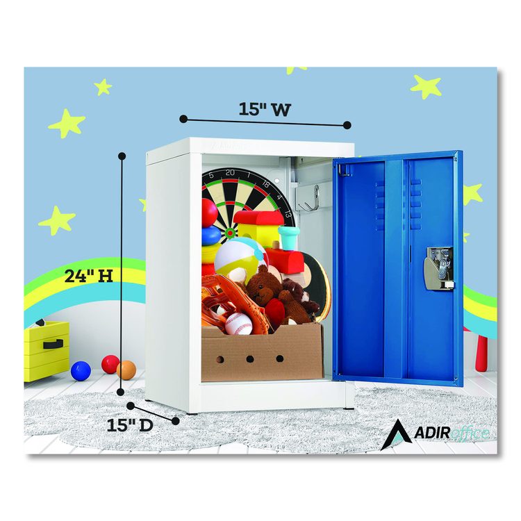 Steel Storage Locker, 1 Compartment, 15 x 15 x 24, Blue