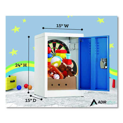 Steel Storage Locker, 1 Compartment, 15 x 15 x 24, Blue
