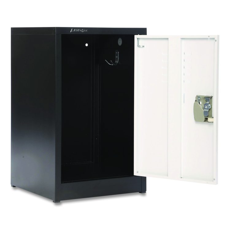 Steel Storage Locker, 1 Compartment, 15 x 15 x 24, Black Body/White Doors