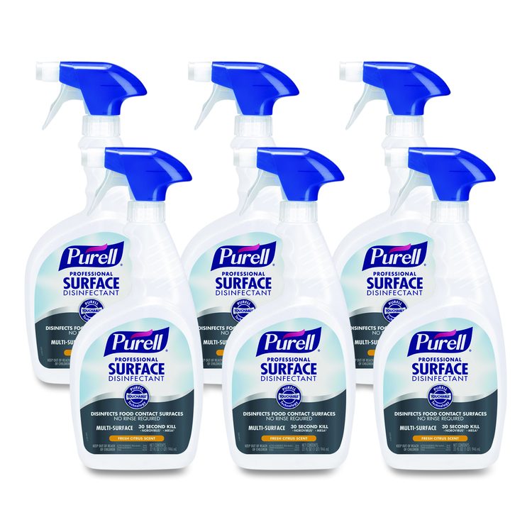 Professional Surface Disinfectant, Fresh Citrus Scent, 32 oz Spray Bottle, 6/Carton