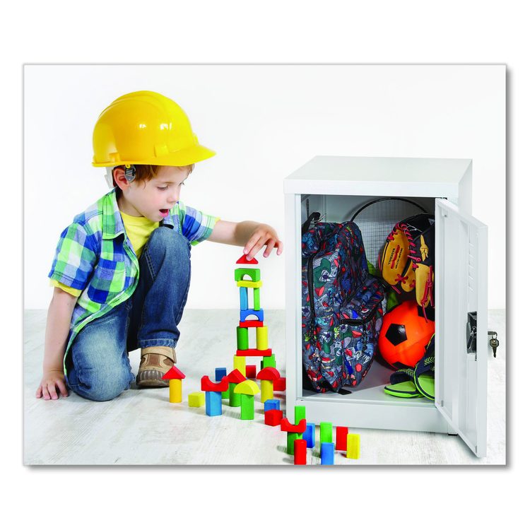 Steel Storage Locker, 1 Compartment, 15 x 15 x 24, White