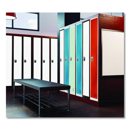 Steel Storage Locker, 1 Compartment, 12 x 12 x 72, Black Body/White Doors