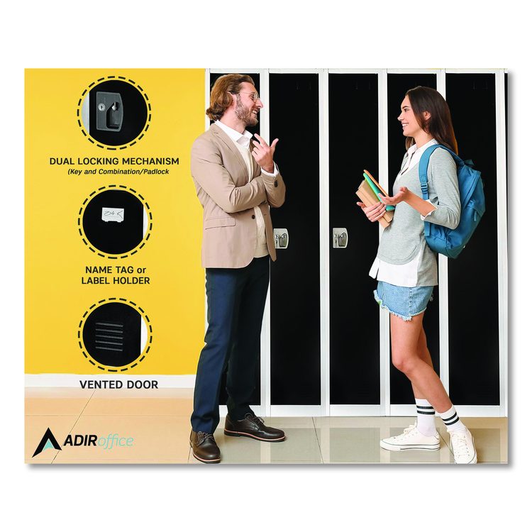 Steel Storage Locker, 1 Compartment, 12 x 12 x 72, Black