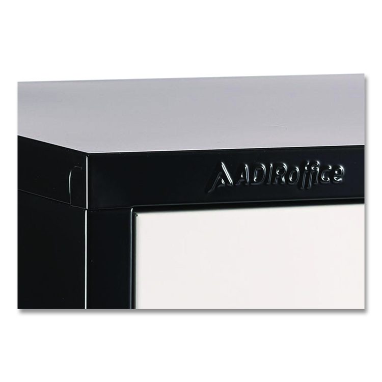 Steel Storage Locker, 1 Compartment, 12 x 12 x 72, Black Body/White Doors