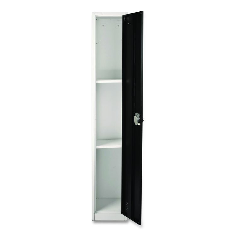 Steel Storage Locker, 1 Compartment, 12 x 12 x 72, Black