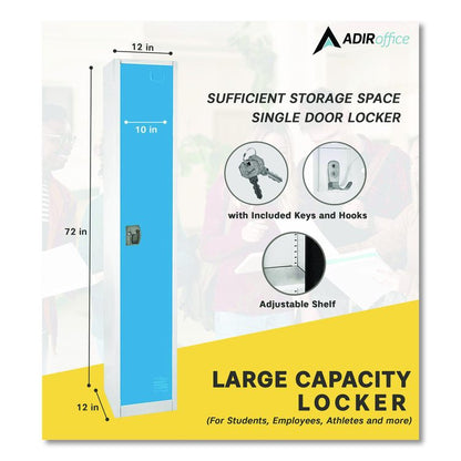 Steel Storage Locker, 1 Compartment, 12 x 12 x 72, Blue