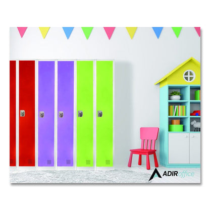 Steel Storage Locker, 1 Compartment, 12 x 12 x 72, Green