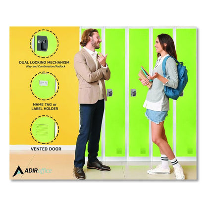 Steel Storage Locker, 1 Compartment, 12 x 12 x 72, Green