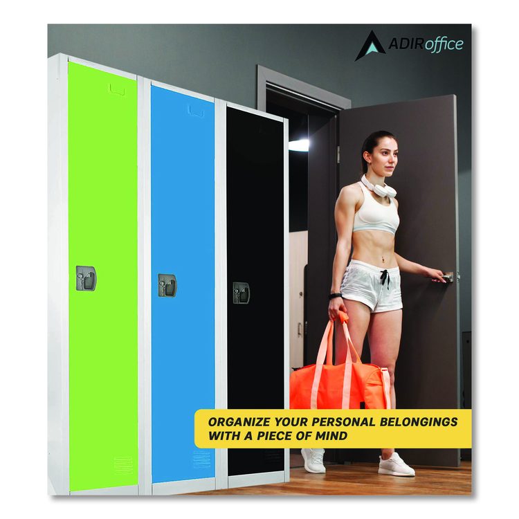 Steel Storage Locker, 1 Compartment, 12 x 12 x 72, Green