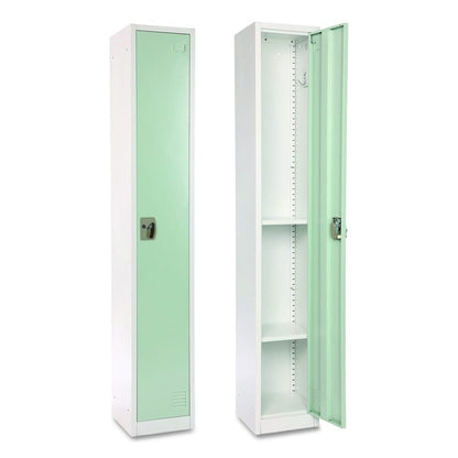 Steel Storage Locker, 1 Compartment, 12 x 12 x 72, Misty Green