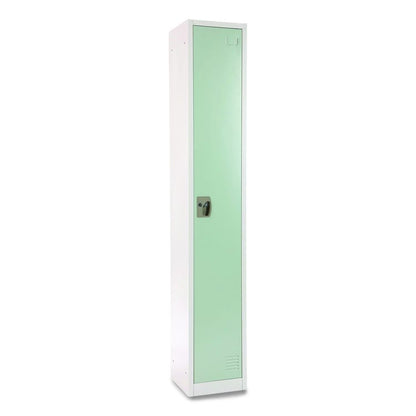 Steel Storage Locker, 1 Compartment, 12 x 12 x 72, Misty Green