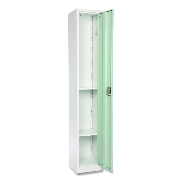 Steel Storage Locker, 1 Compartment, 12 x 12 x 72, Misty Green