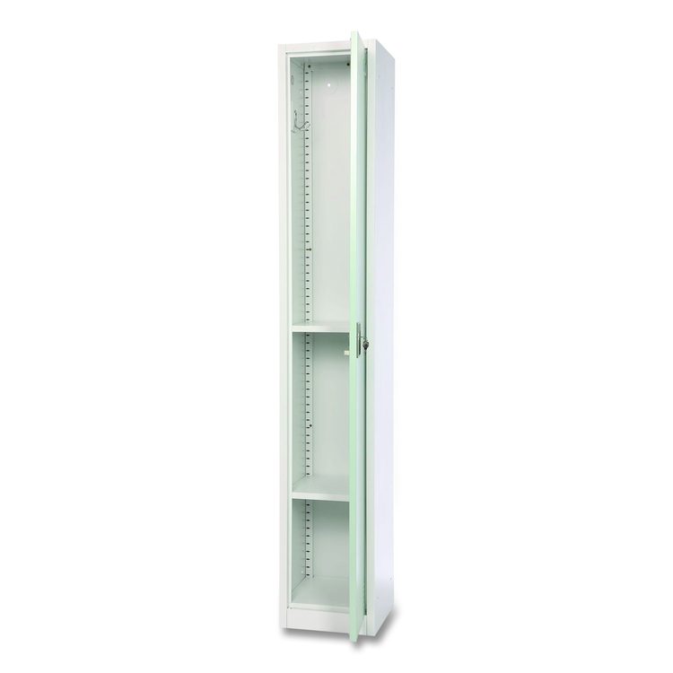 Steel Storage Locker, 1 Compartment, 12 x 12 x 72, Misty Green